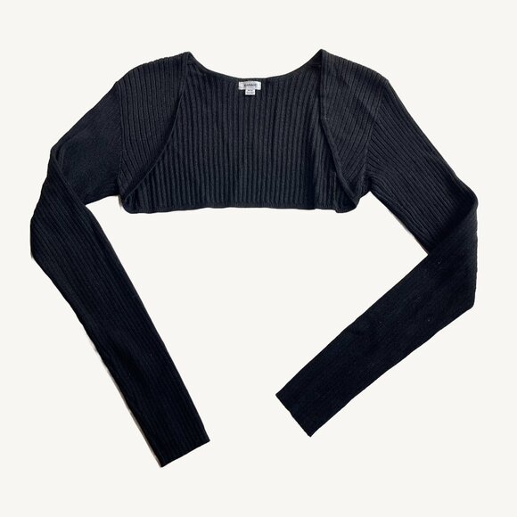 Garage Sweaters - Garage Black Ribbed Knit Bolero Size Medium